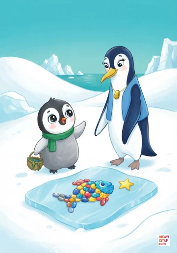 Minik Penguen Pofuduk ve Buzdan Resim kapak