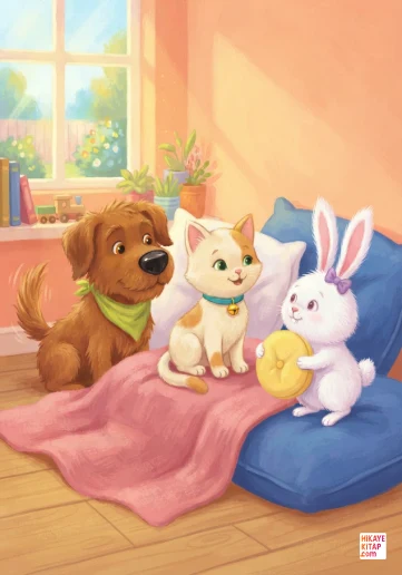 Minik Kedi Misket ve Yumuşak Yastık kapak