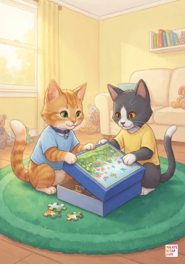 Minik Kedi Misket ve Renkli Yapboz kapak