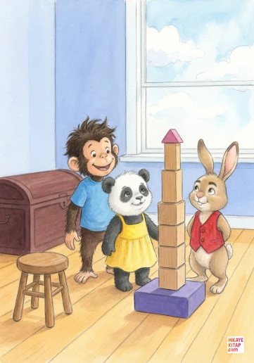 Minik Maymun Momo ve Dengeli Kule kapak